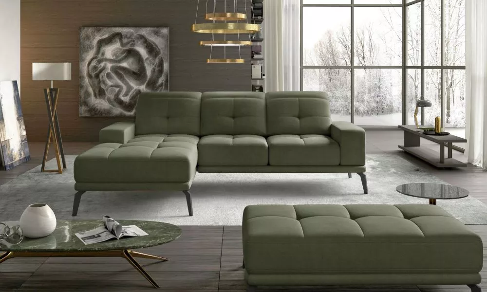 Dīvāns Torrense Lux Standard · Pelēkzaļš · 175 × 265 × 77 cm