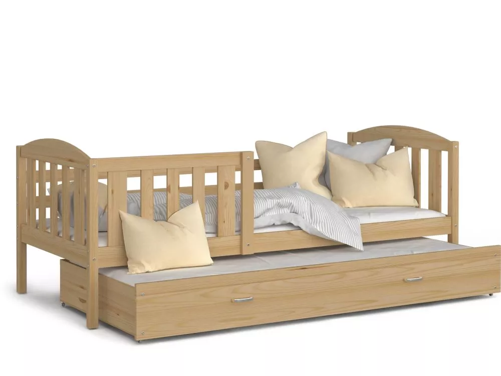 Bērnu gulta Kubus P2 80x190 ar stelāžām Guļamvietas platums: 80 cm, Guļamvietas garums: 190 cm, · Priede · 86 × 198 × 74