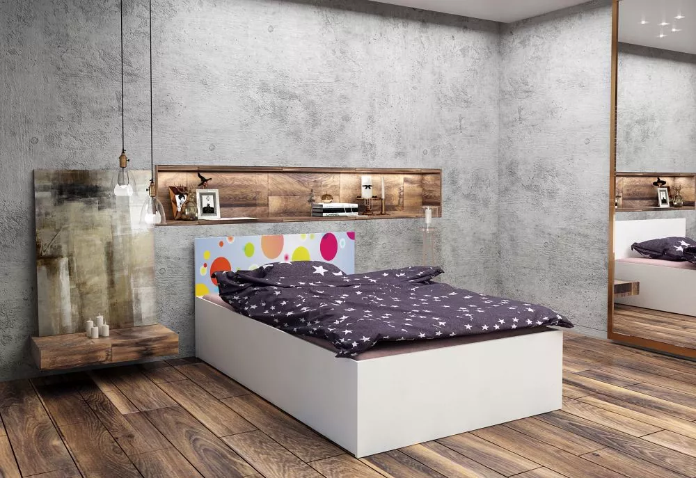 Gulta Prestige Open 01 ar stelāžu Guļamvietas platums: 140 cm, Korpusa krāsa: balts, Guļamvietas garums: 200 cm, · 145 ×
