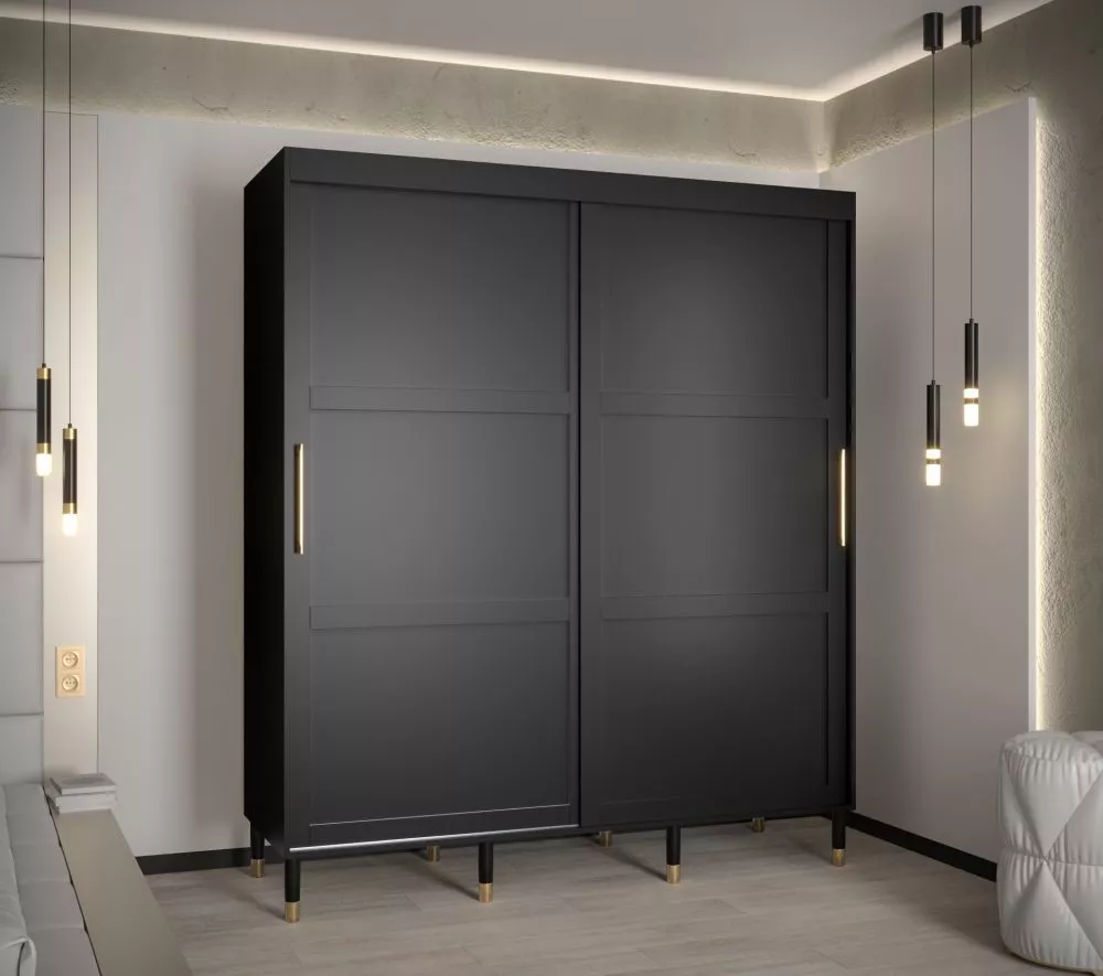 Skapis Calipso Ramiak 1 · Melns · 180 × 62 × 208 cm