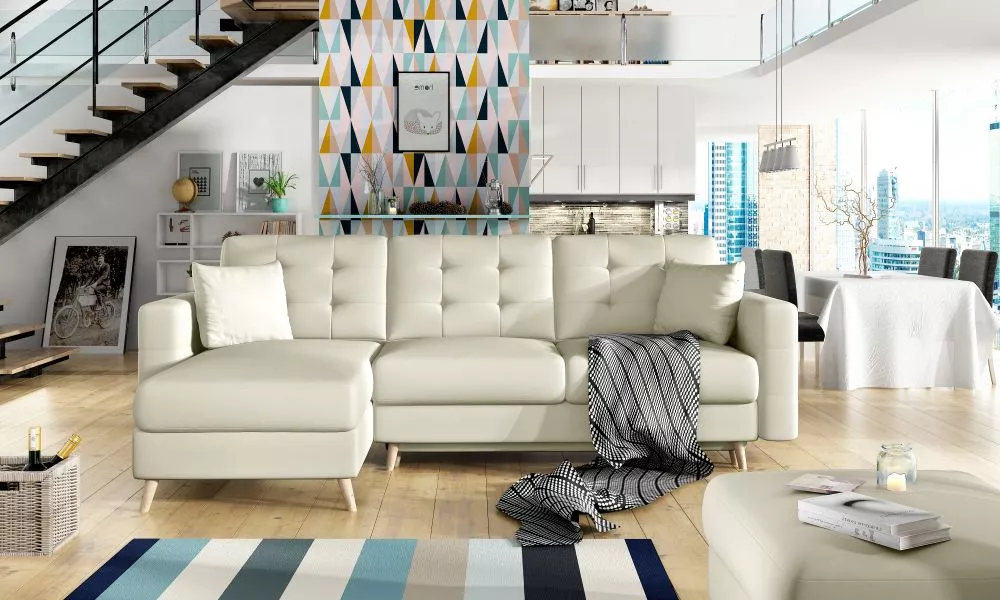 Dīvāns Asgard L Classic standard · Krēma · 162 × 250 × 87 cm