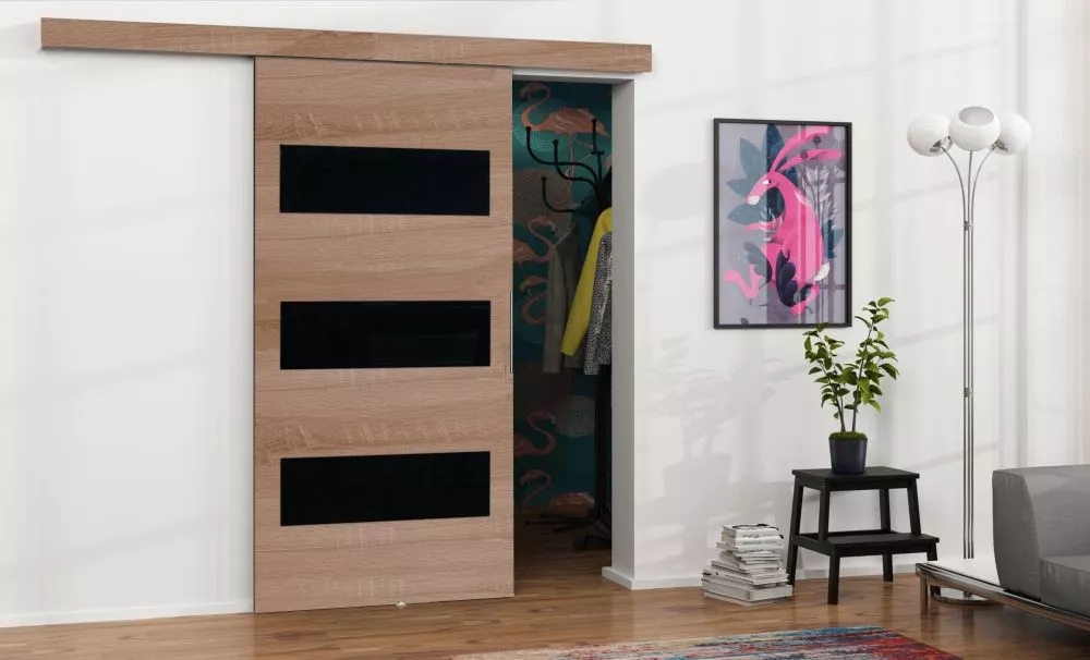 Bīdāmās durvis Malibu M-2 · Ozols sonoma · 96 × 205 cm