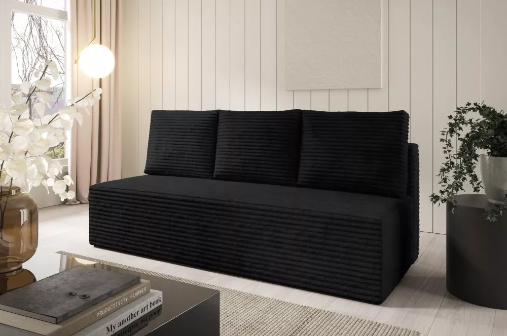 Dīvāns Lincoln standard · Melns · 94 × 197 × 70 cm