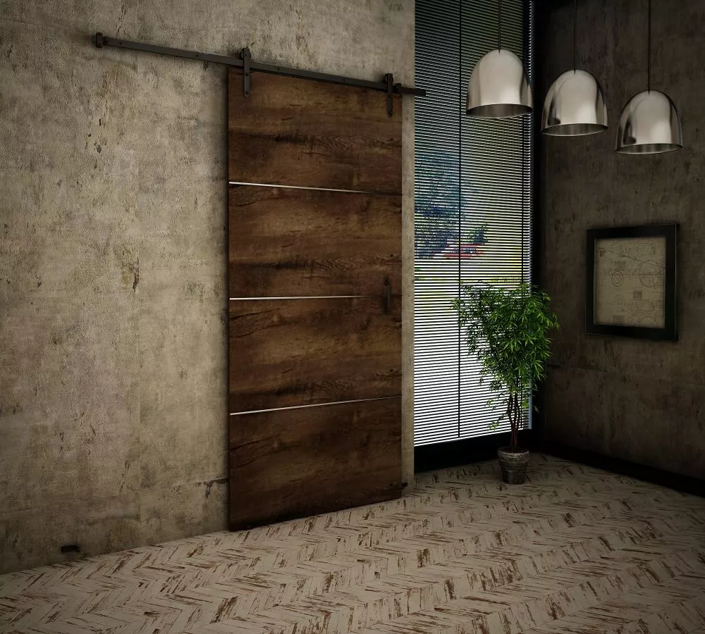 Bīdāmās durvis Retro Plus · Tumšais osis · 76 × 205 cm