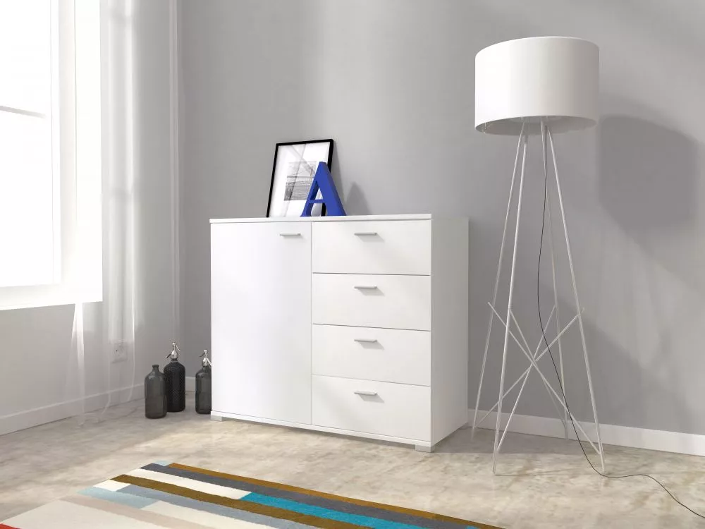 Kumode Komoda 100 · Balts · 100 × 40 × 85 cm