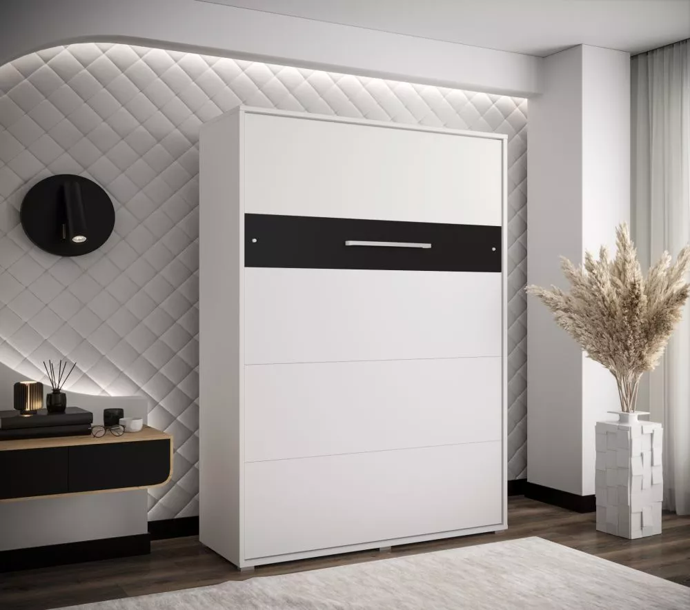 Gulta Home V LED ar stelāžu Guļamvietas platums: 140 cm, Korpusa krāsa: balts, Guļamvietas garums: 200 cm, stelāžas tips