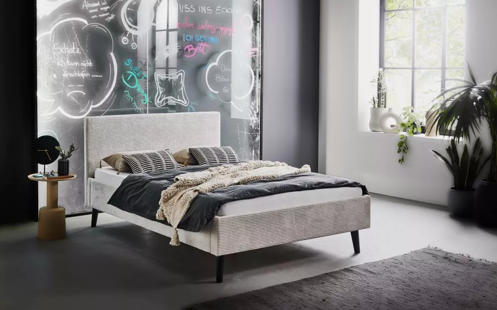 Gulta Avola Standard ar stelāžu Guļamvietas platums: 140 cm, Guļamvietas garums: 200 cm, stelāžas tips: koka, · Gaiši bē