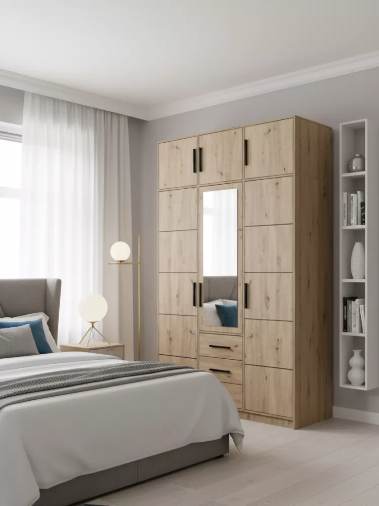 Skapis Kos D3 Premium · Ozols artisan · 149 × 57.5 × 245 cm