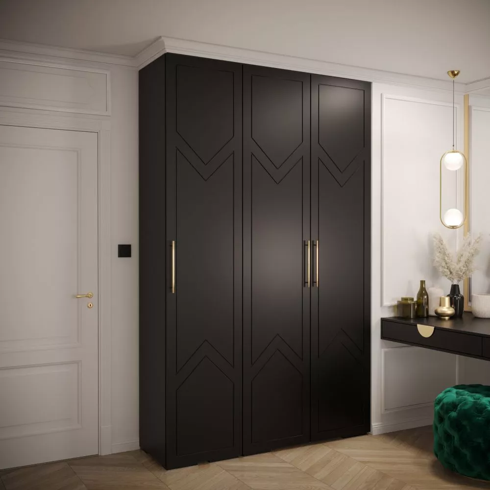 Skapis Manhattan Ryfel 8 · Melna · 150 × 47 × 236.7 cm