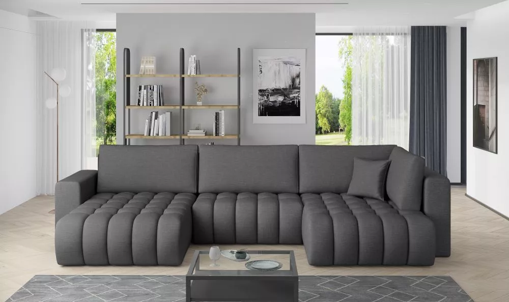 Dīvāns Bonito standard · Grafīts · 170 × 350 × 85 cm