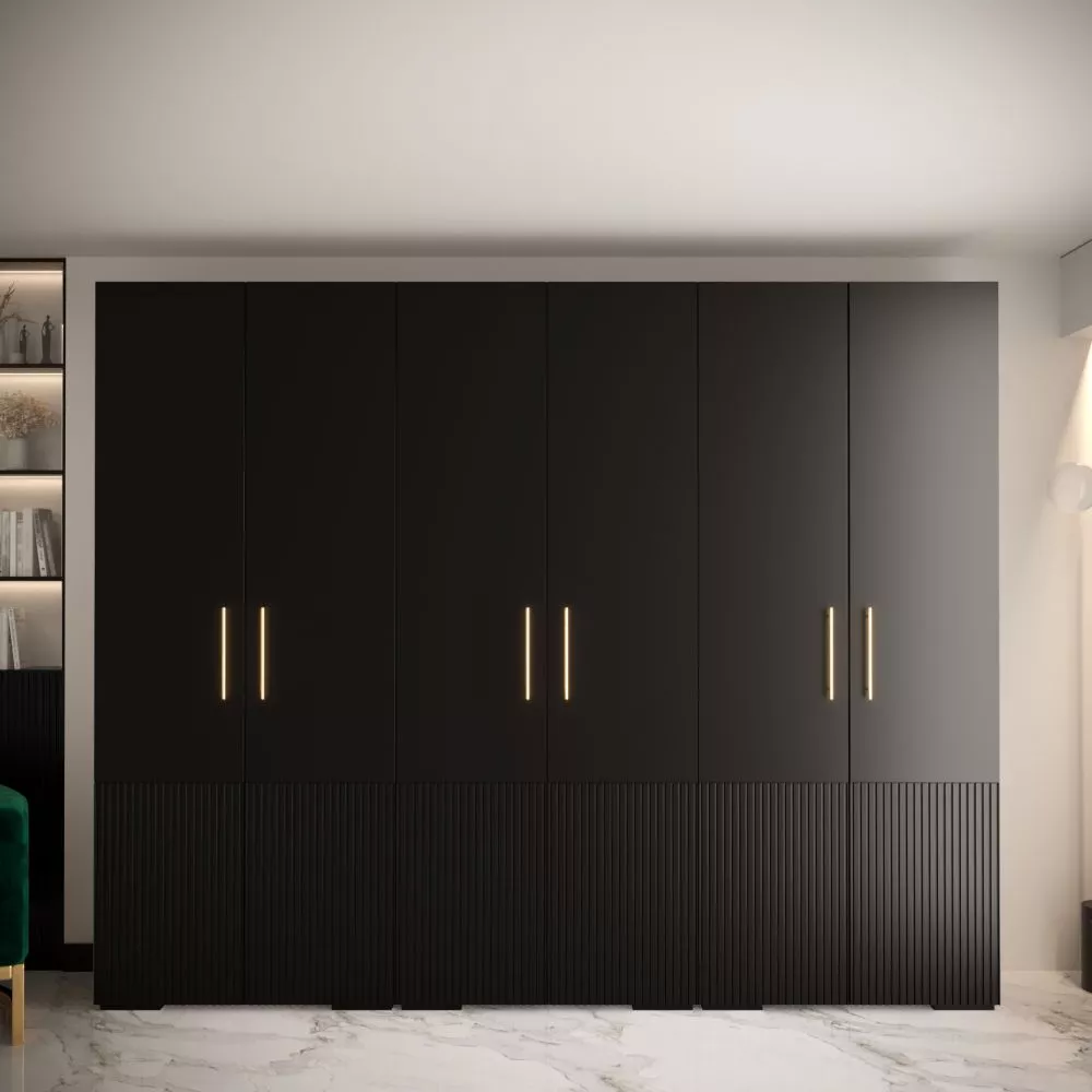Skapis Manhattan Ryfel 3 · Melna · 300 × 47 × 236.7 cm