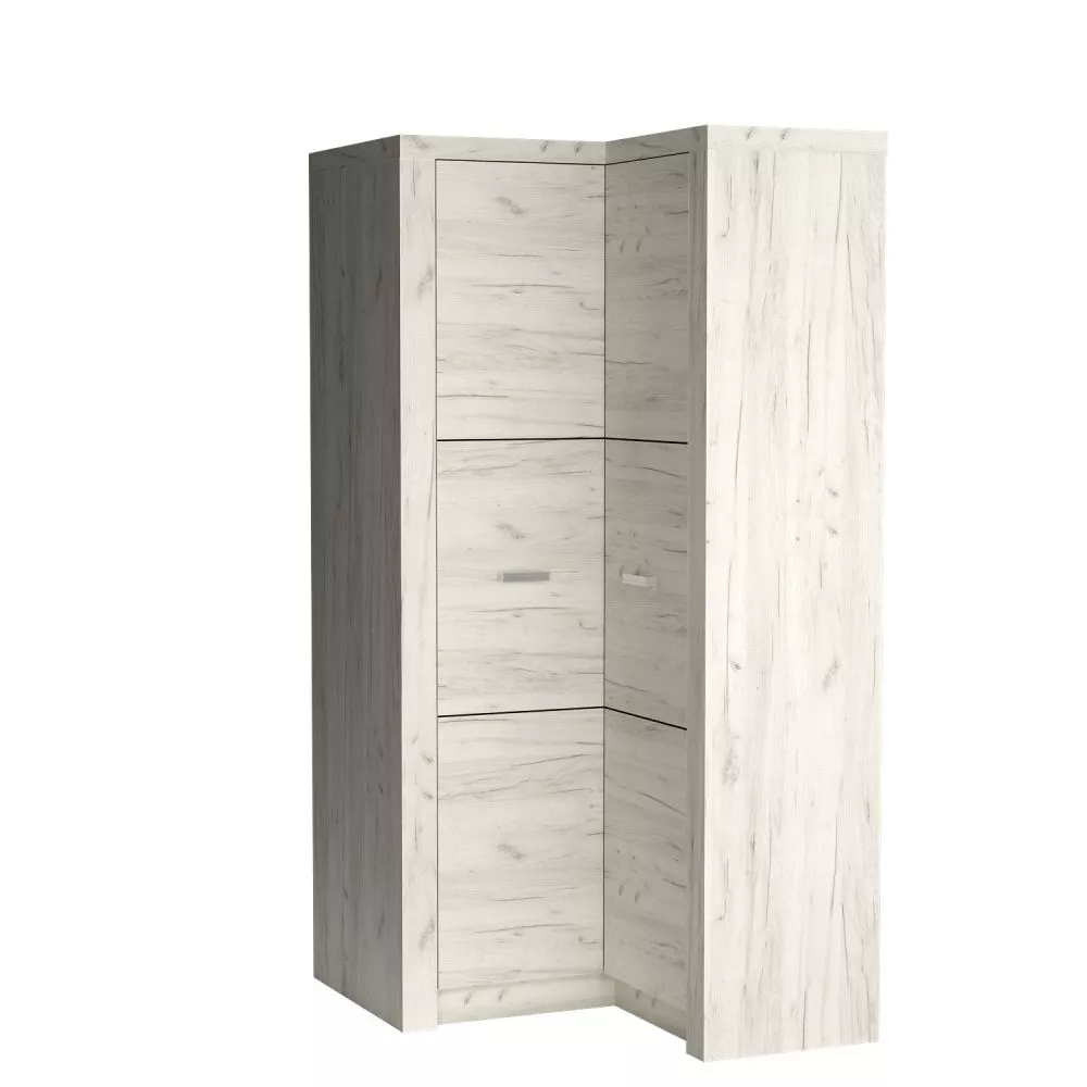 Skapis Indianapolis I14 · Ozols craft balts · 106 × 58 × 192 cm