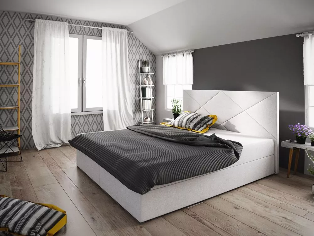 Gulta Fado 4 Boxspring Standard Guļamvietas platums: 140 cm, Guļamvietas garums: 200 cm, · Bēšs · 145 × 208 × 106 cm