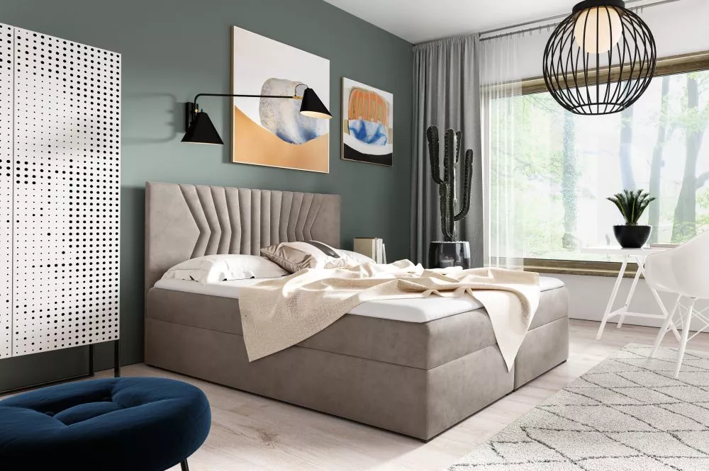Gulta Box 2 Comfort Boxspring Standard Guļamvietas platums: 120 cm, Guļamvietas garums: 200 cm, · Bēši pelēks · 124 × 20
