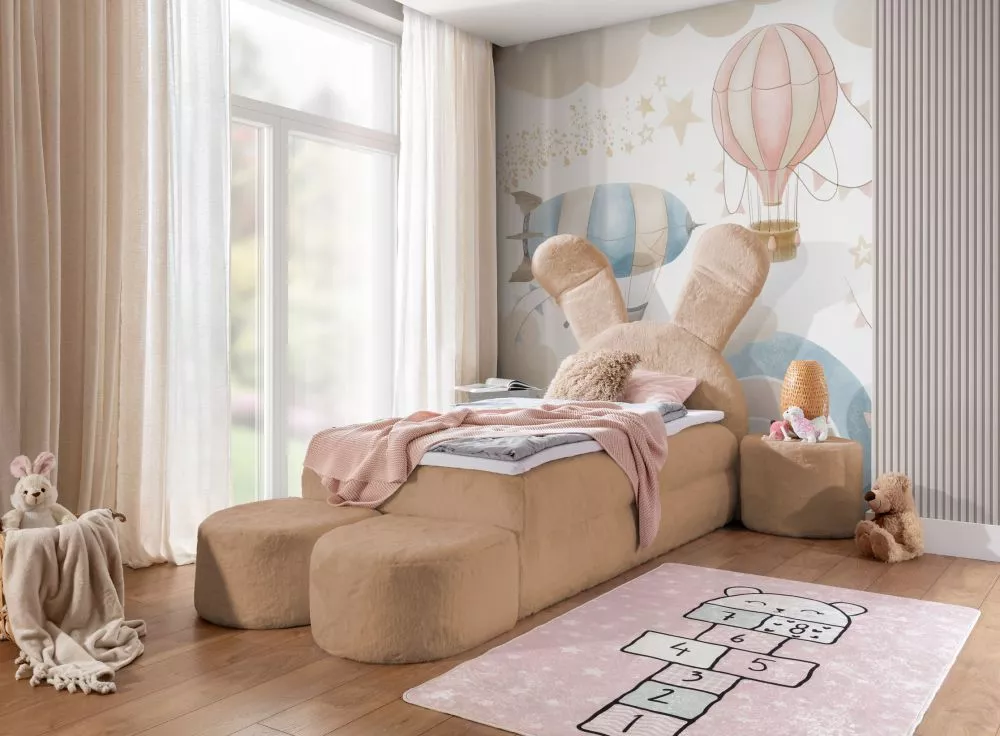 Gulta Bunny Premium Boxspring Standard Guļamvietas platums: 100 cm, Guļamvietas garums: 200 cm, · Bēši brūns · 140 × 216