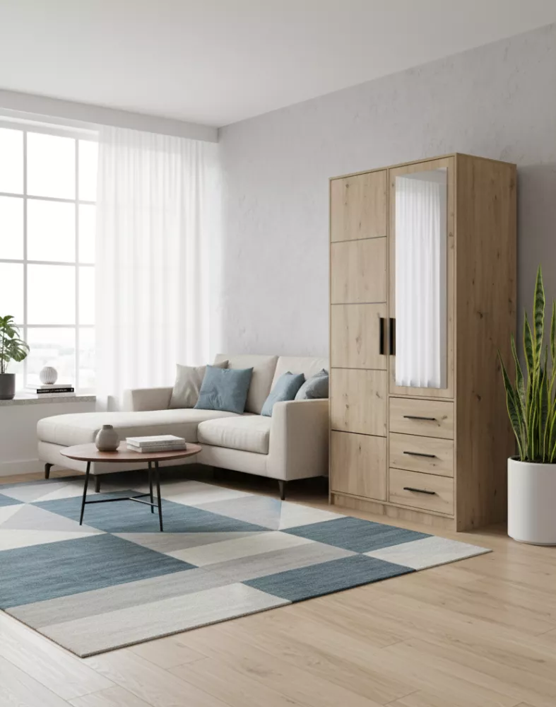 Skapis Kos D2 · Ozols artisan · 100 × 57.5 × 200 cm
