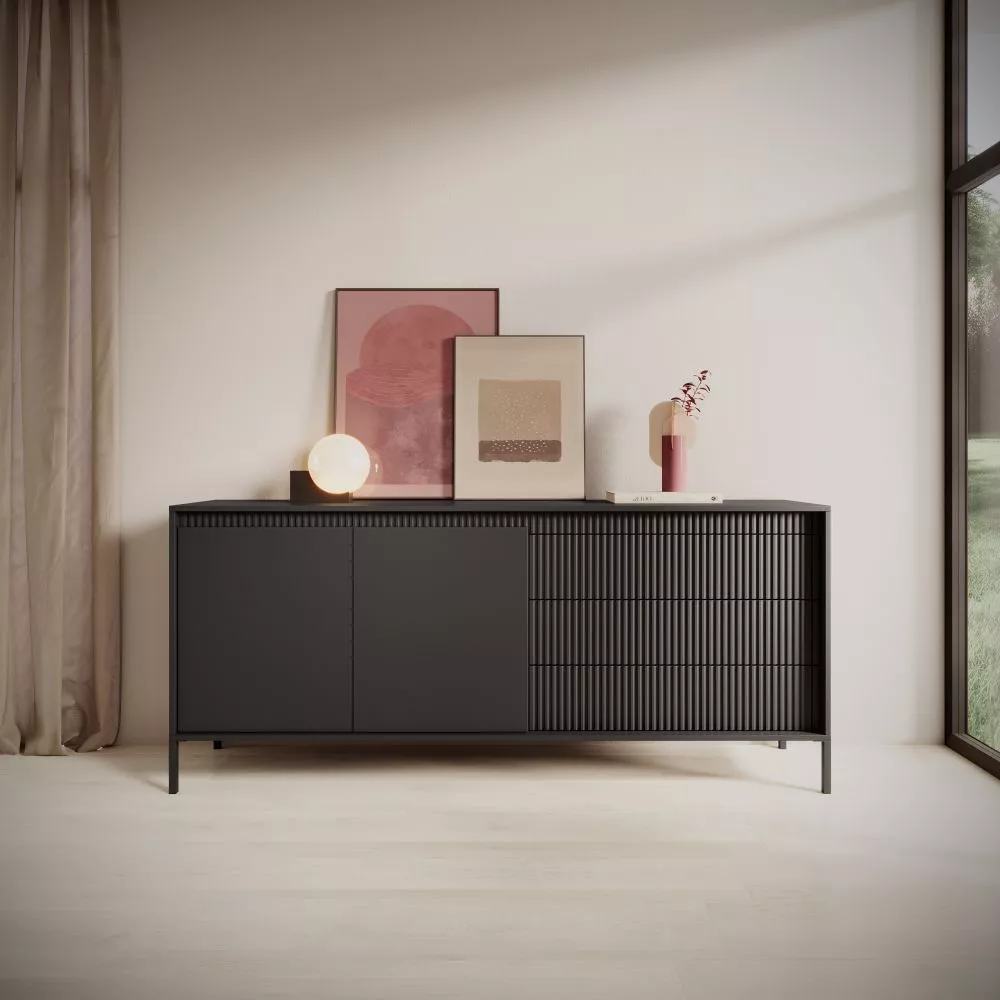 Kumode Senso C · Melns · 187.1 × 39.5 × 81.4 cm