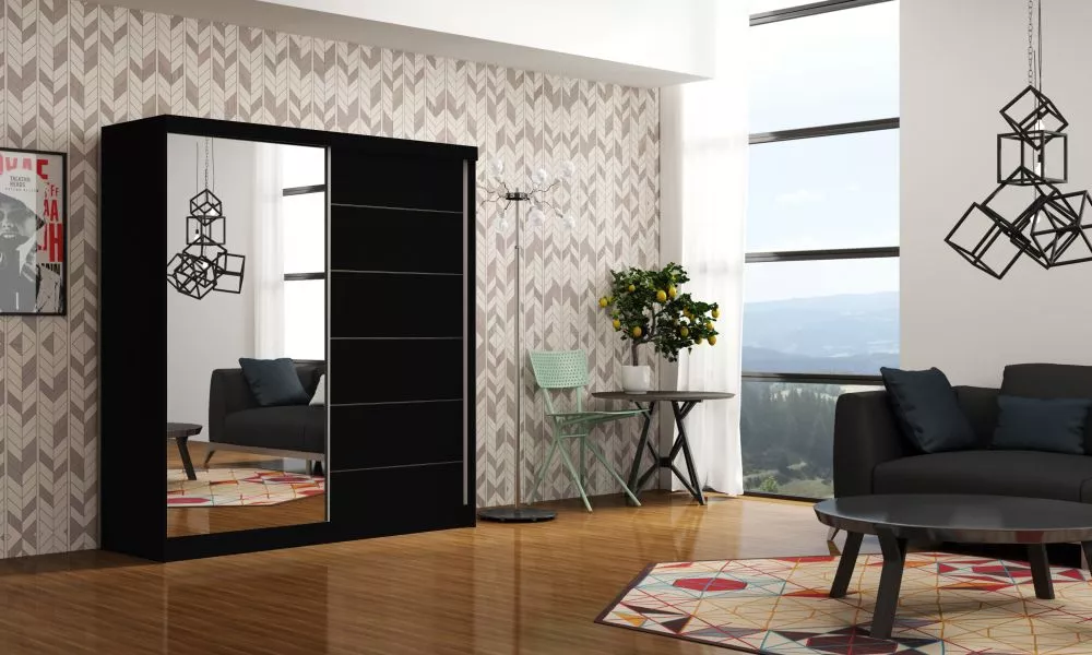 Skapis Infinity 150 · Melns · 150 × 62 × 200 cm