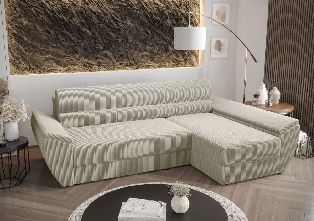 Dīvāns Rebi L3 Standard · Sudrabs · 140 × 251 × 88 cm
