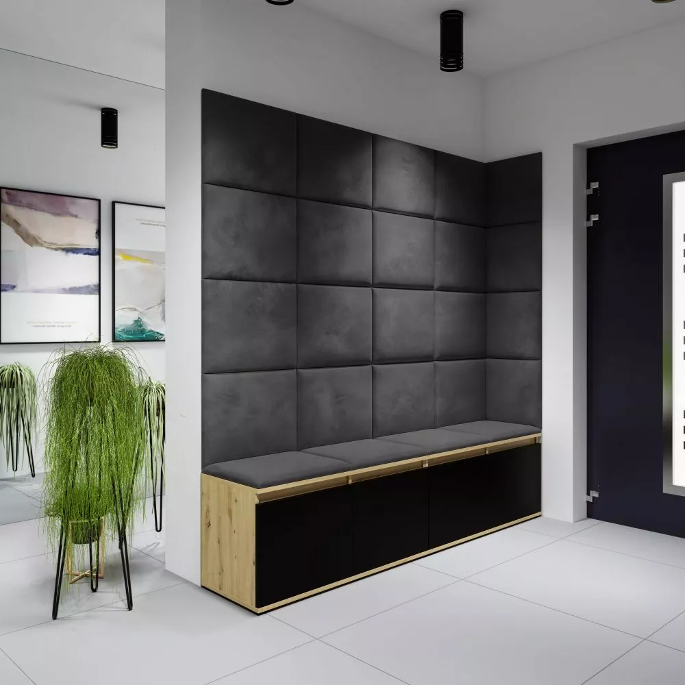 Apavu plaukts Emi 3 Trinity Korpusa krāsa: ozols artisan + melns, · 200 × 170 × 40 cm