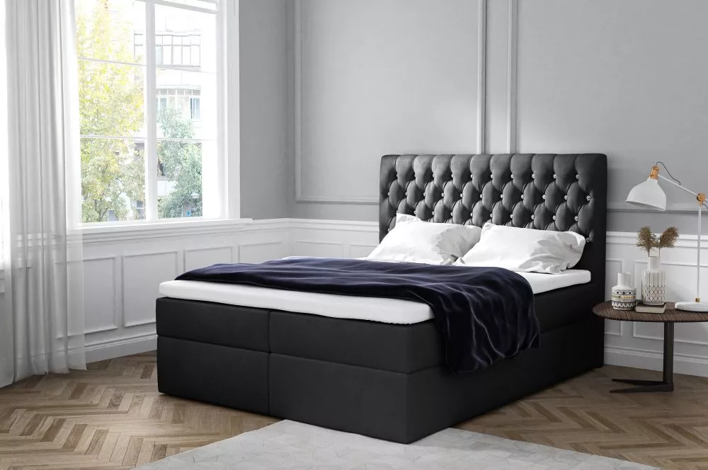 Gulta Monet Boxspring Premium Standard Guļamvietas platums: 180 cm, Guļamvietas garums: 200 cm, · Melns · 180 × 213 × 12