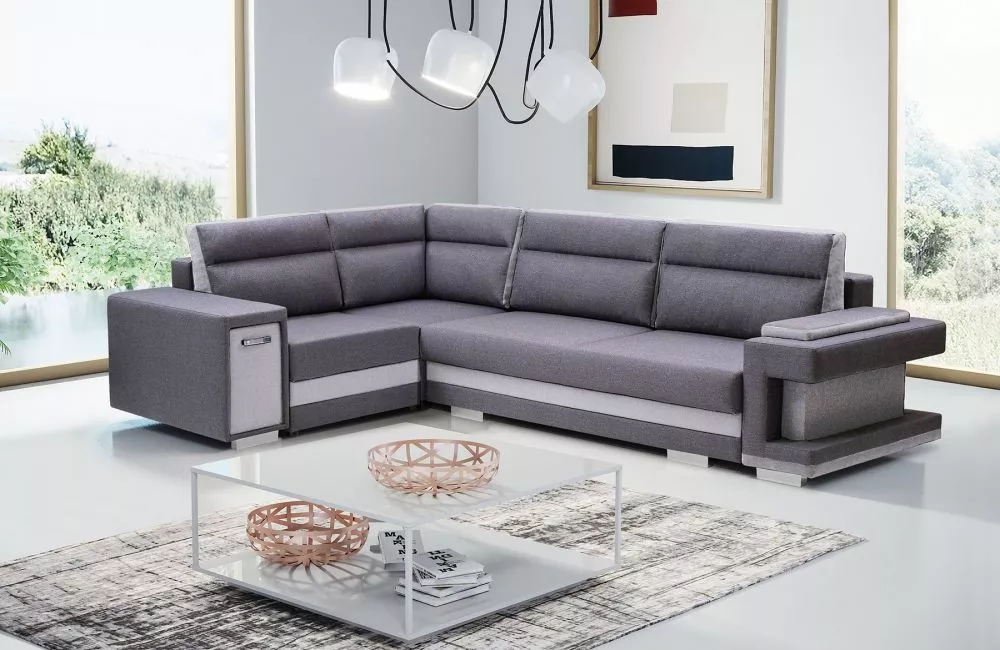 Dīvāns A1 Standard · Tumši pelēks + gaiši pelēks · 203 × 305 × 90 cm