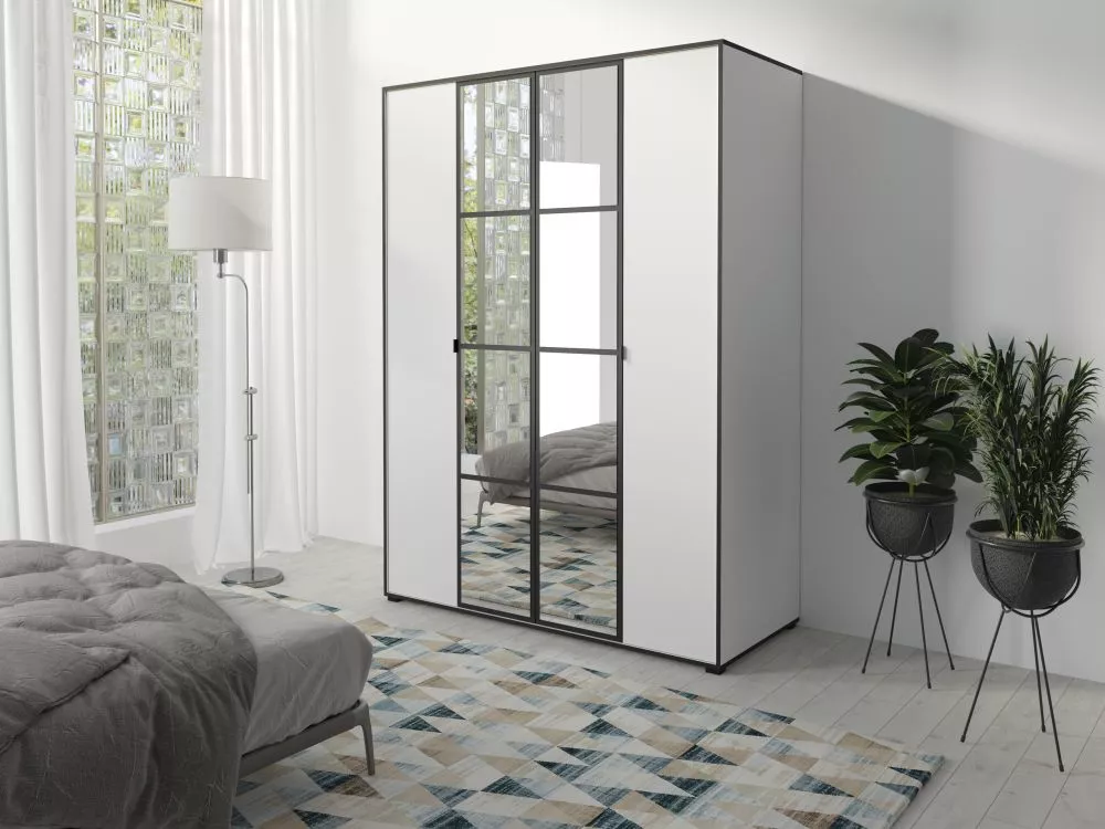 Skapis Oslo Modern 1 · Balts · 150 × 65 × 206 cm