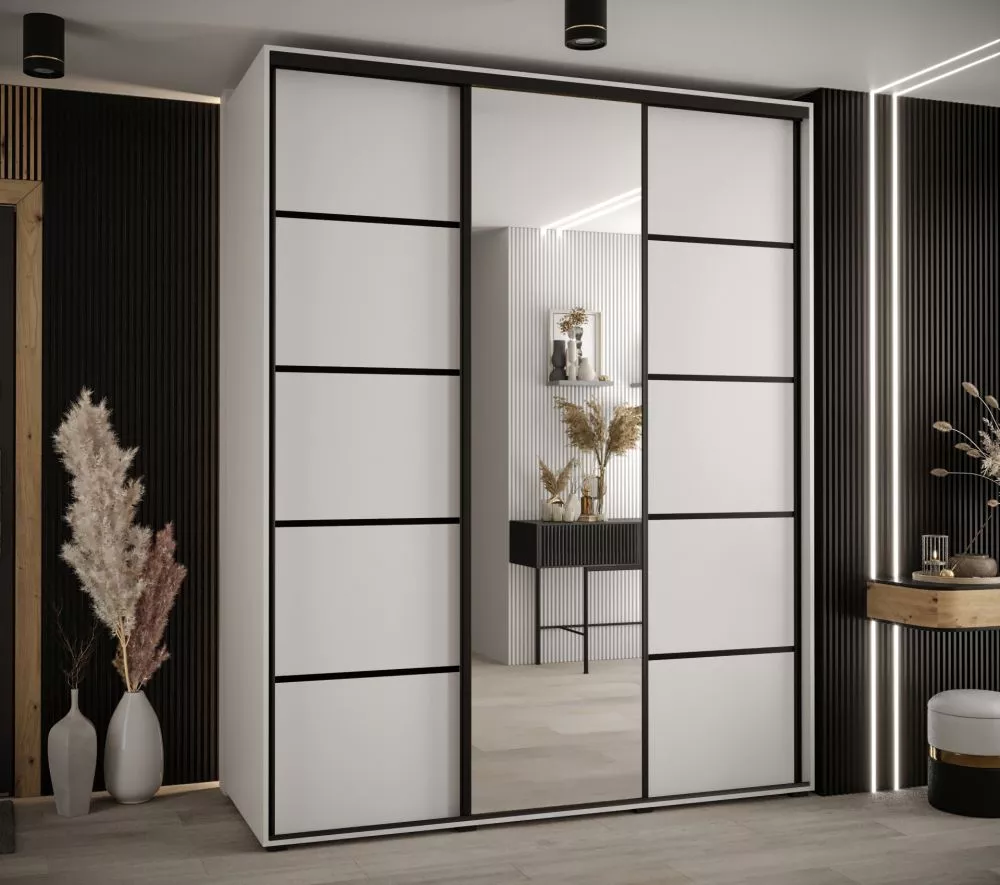 Skapis Cannes 5 · Balts · 200 × 60 × 205.2 cm