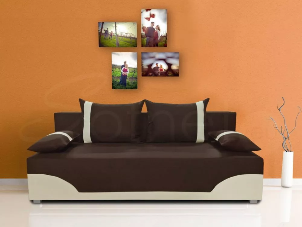 Dīvāns Tunis Sofa standard · Brūns + krēms · 88 × 195 × 90 cm