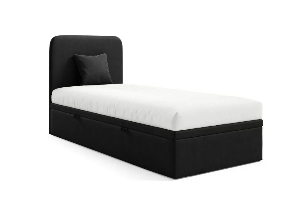 Gulta Otimo Mini L Boxspring Standard Guļamvietas platums: 80 cm, Guļamvietas garums: 200 cm, · Melns · 82 × 208 × 103 c