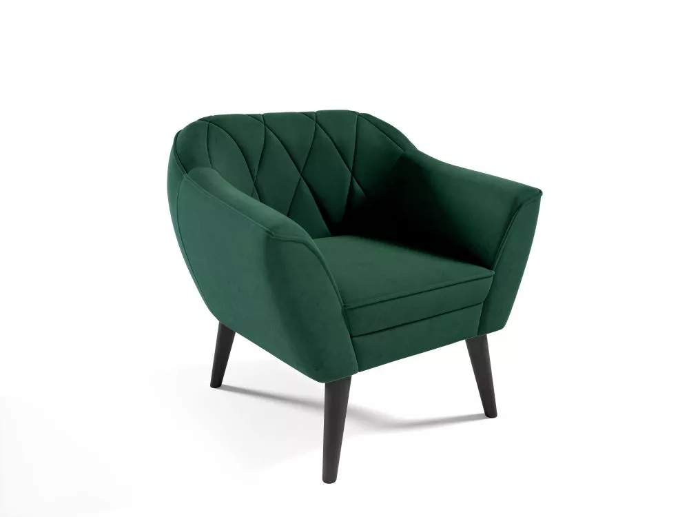 Mīksts krēsls Amelia typ 198 Standard Sēdvietas dziļums: 52 cm, · Zaļš · 80 × 71 × 75 cm