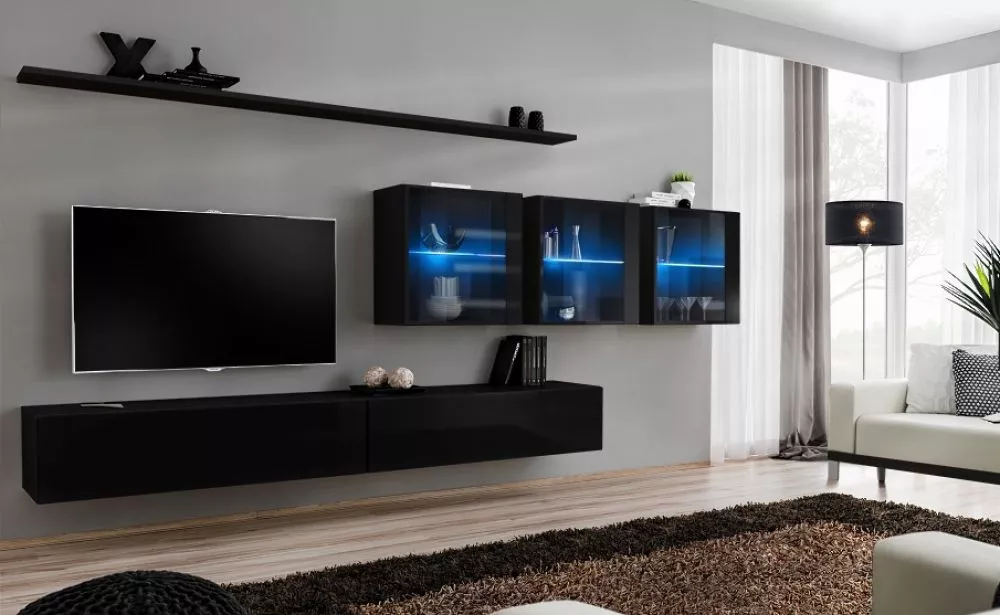 Sekcija Switch 17 · Melna · 340 × 40 × 150 cm