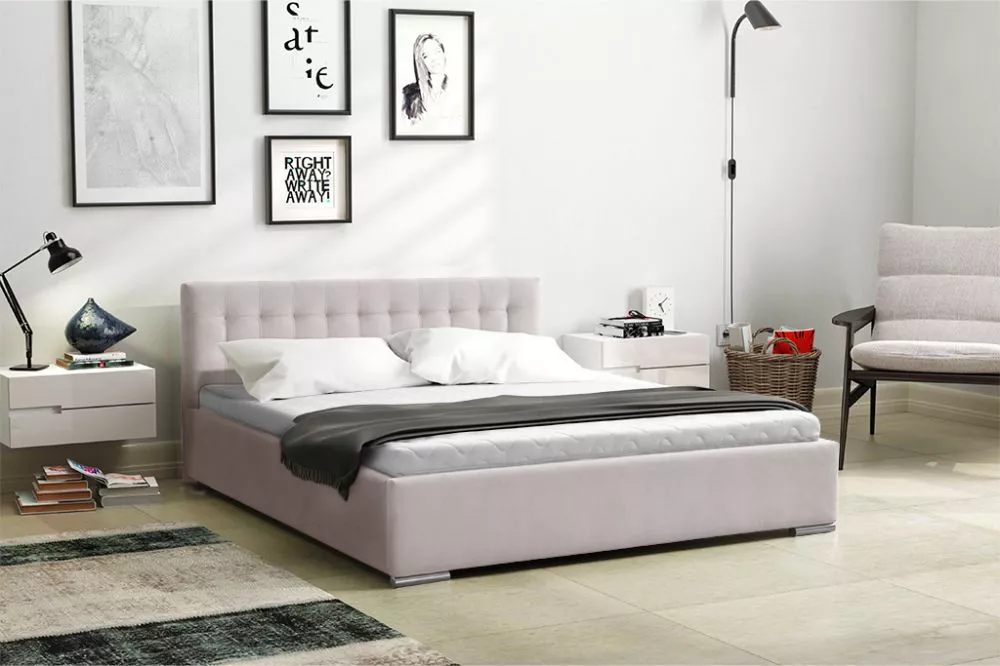 Gulta PK01 Basic ar stelāžu Guļamvietas platums: 90 cm, Guļamvietas garums: 200 cm, stelāžas tips: koka, · Krēma · 100 ×