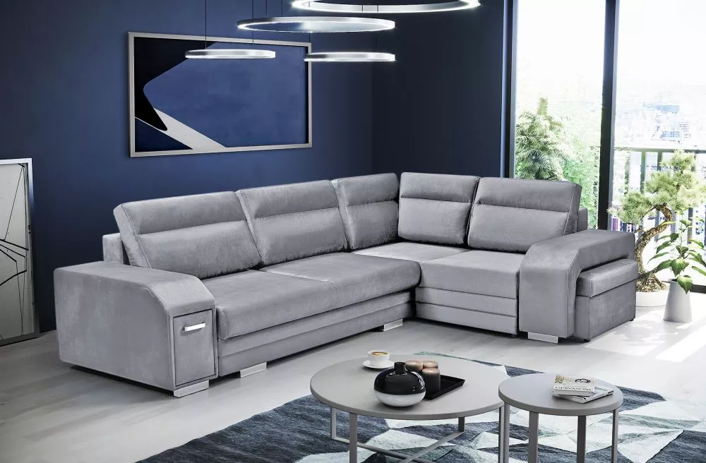 Dīvāns Alvares Standard · Gaiši pelēks · 205 × 305 × 90 cm