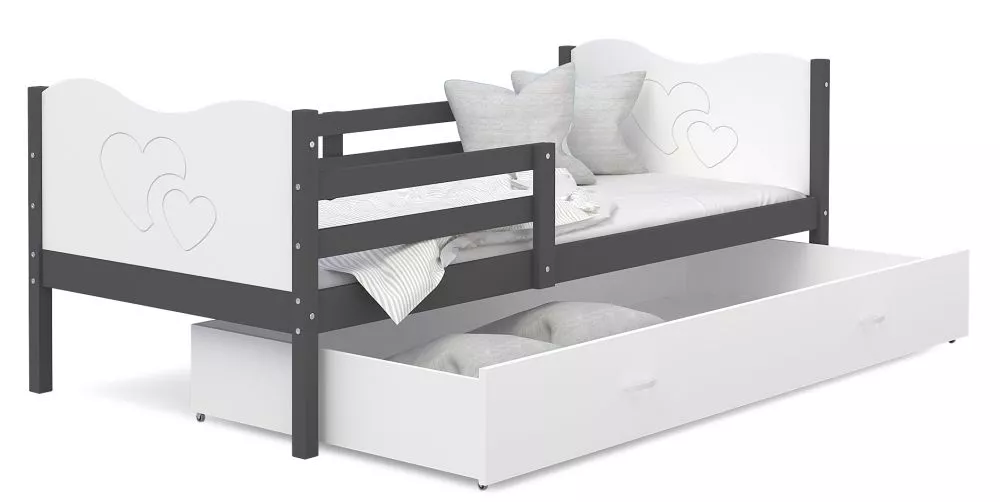 Bērnu gulta Max P MDF 80x190 ar stelāžu Guļamvietas platums: 80 cm, Guļamvietas garums: 190 cm, · 86 × 198 × 74 cm
