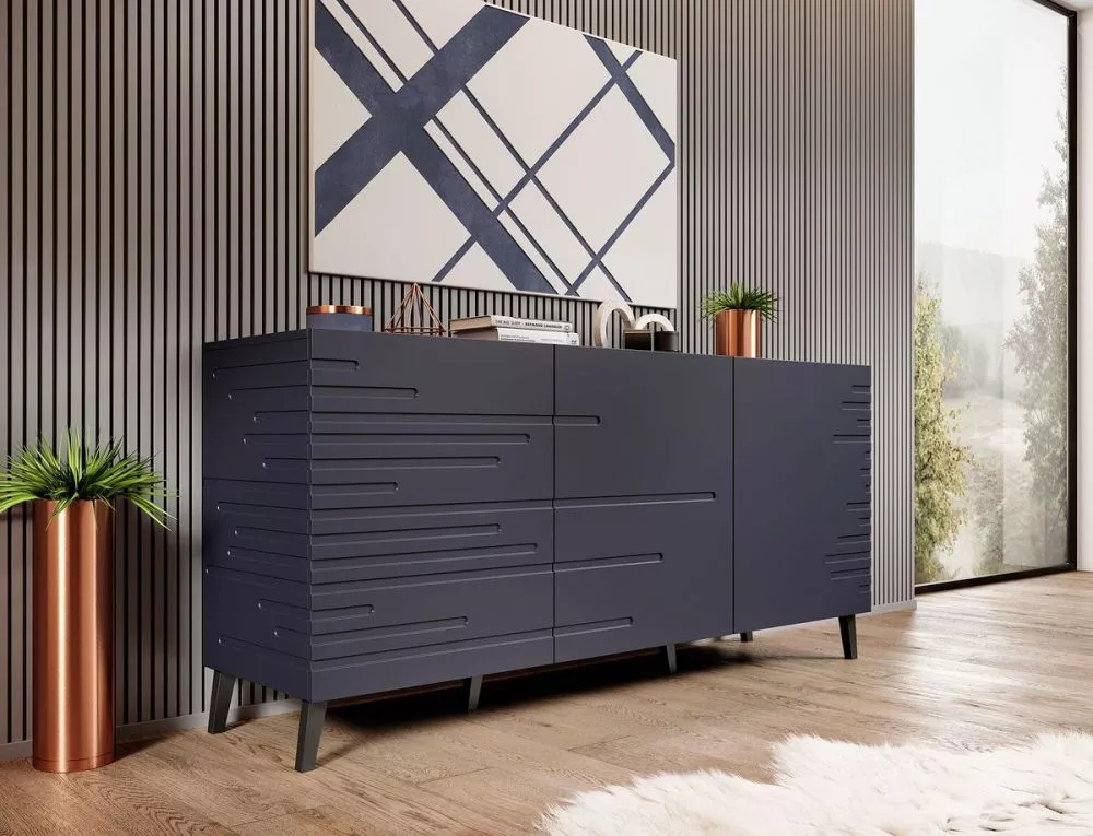 Kumode Nova 3D · Tumši zils · 155 × 40 × 75 cm