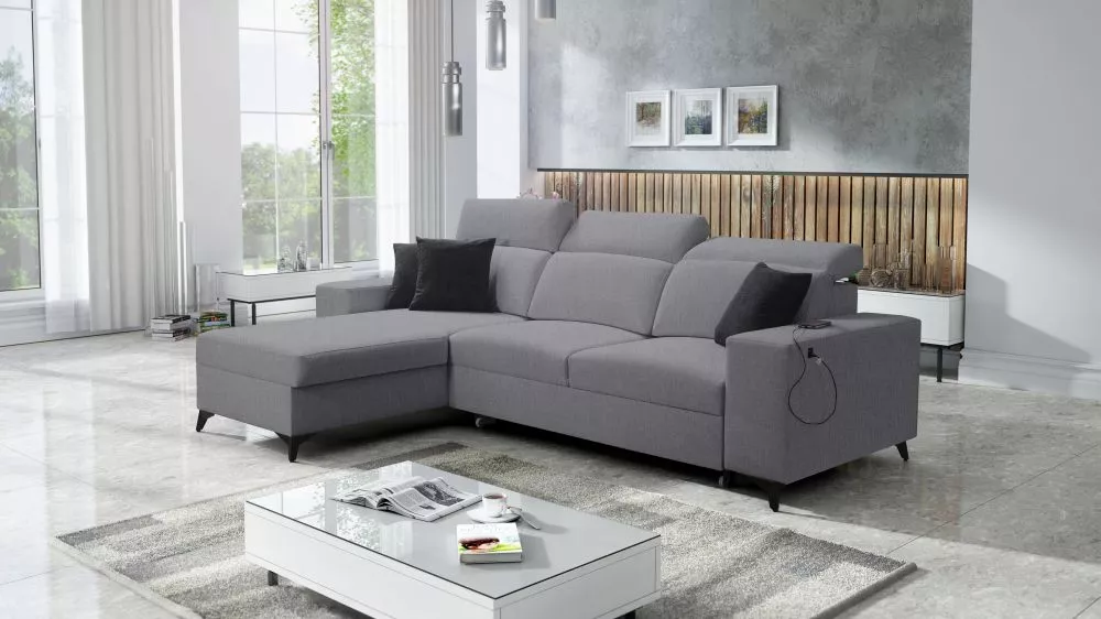 Dīvāns Bartone 1 Mix Standard · Pelēks · 182 × 286 × 83 cm