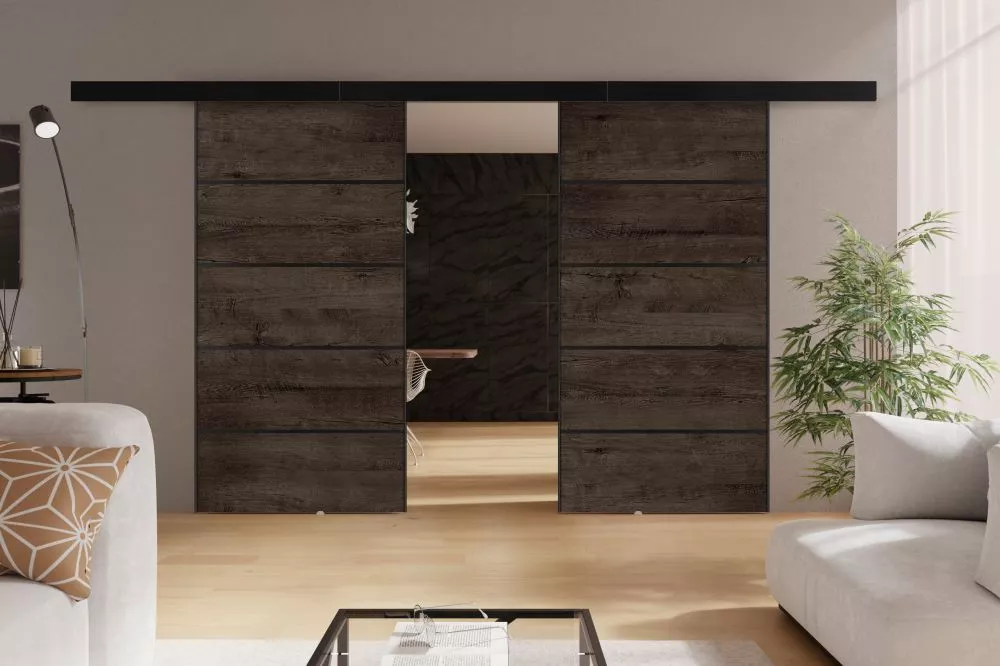 Bīdāmās durvis Marti Plus Duo · Tumšais osis · 212 × 205 cm