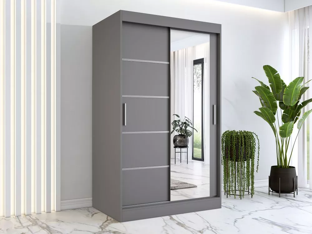 Skapis Pepe Mirror · Antracīts · 120 × 60 × 200 cm