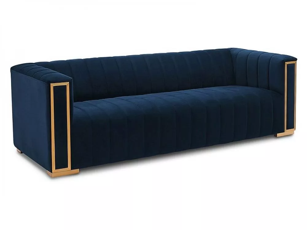 Dīvāns Vogue 3 Velvet · Zils · 88 × 231 × 71 cm