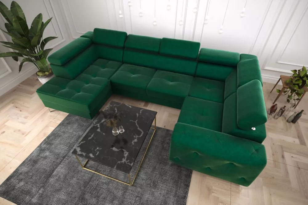 Dīvāns Orion Max 2 standard · Tumši zaļš · 185 × 350 × 78 cm