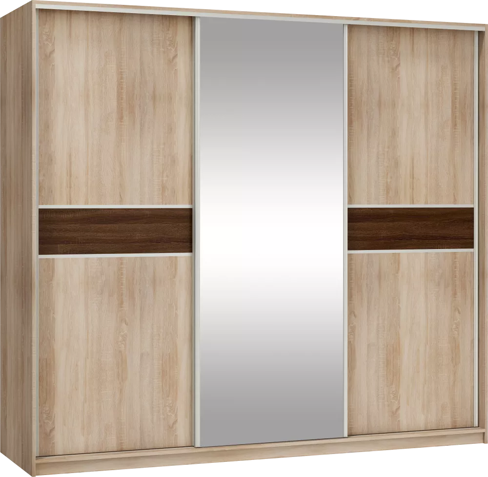 Skapis Puerto L240D · Sonoma + šokolādes sonoma · 230 × 65 × 216 cm