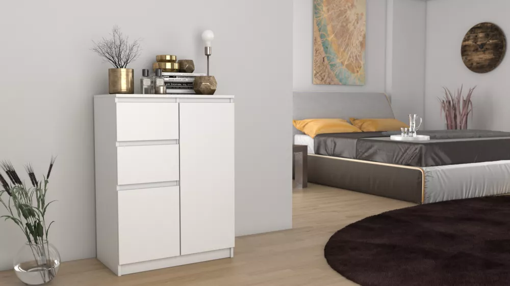 Kumode Malwa 2D2S · Balts · 70 × 40 × 97 cm