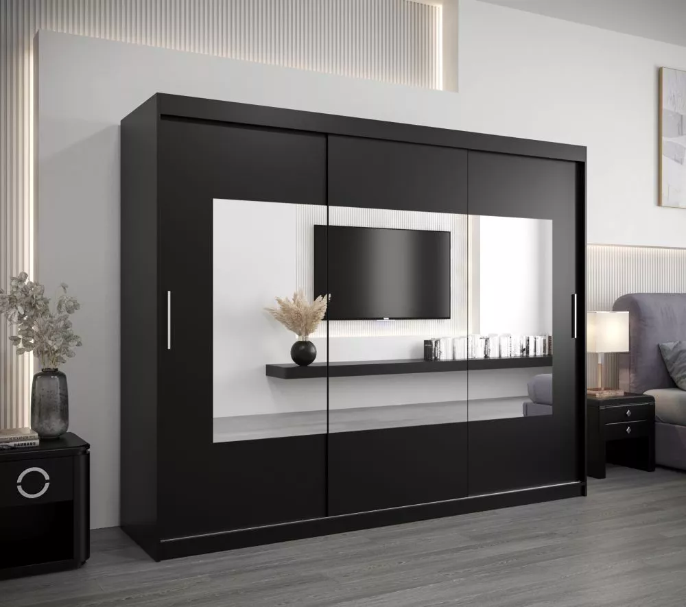 Skapis Torino · Melns · 250 × 62 × 200 cm