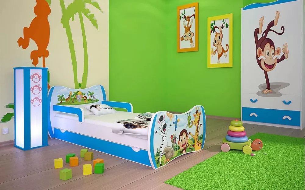 Bērnu gulta Dream L06 180x90 DM05 ar stelāžu Guļamvietas platums: 90 cm, Guļamvietas garums: 180 cm, · 114 × 184 × 71 cm