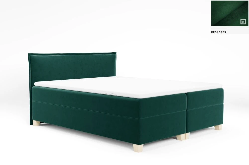 Gulta Frendzel Boxspring Standard Guļamvietas platums: 140 cm, Guļamvietas garums: 200 cm, · Zaļš · 143 × 206 × 103 cm