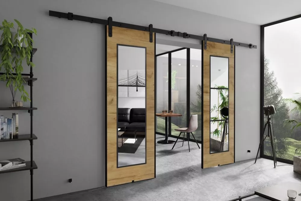 Bīdāmās durvis Poli Duo · Ozols craft zelts · 152 × 205 cm