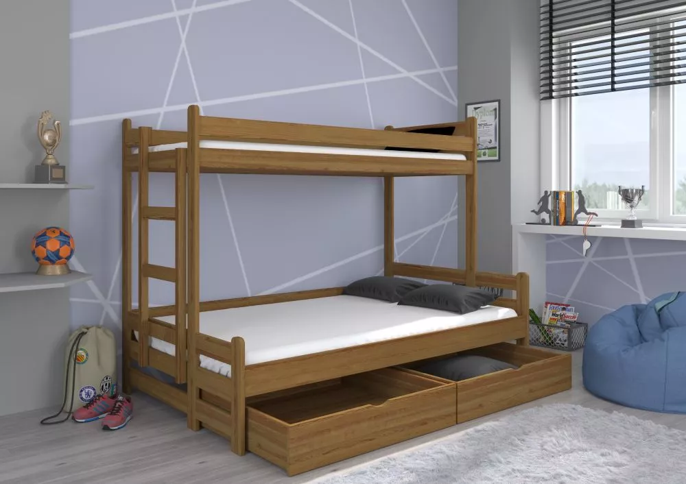 Bērnu gulta Beniamin Basic ar stelāžām Kāpņu puse: Pa kreisi, Guļamvietas platums: 120 cm, Guļamvietas garums: 200 cm, ·
