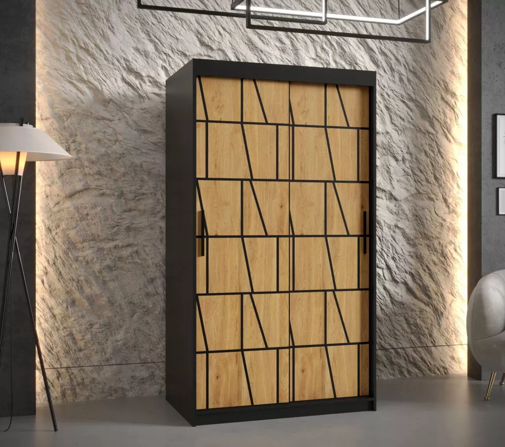 Skapis Lima Black 1 · 100 × 62 × 200 cm
