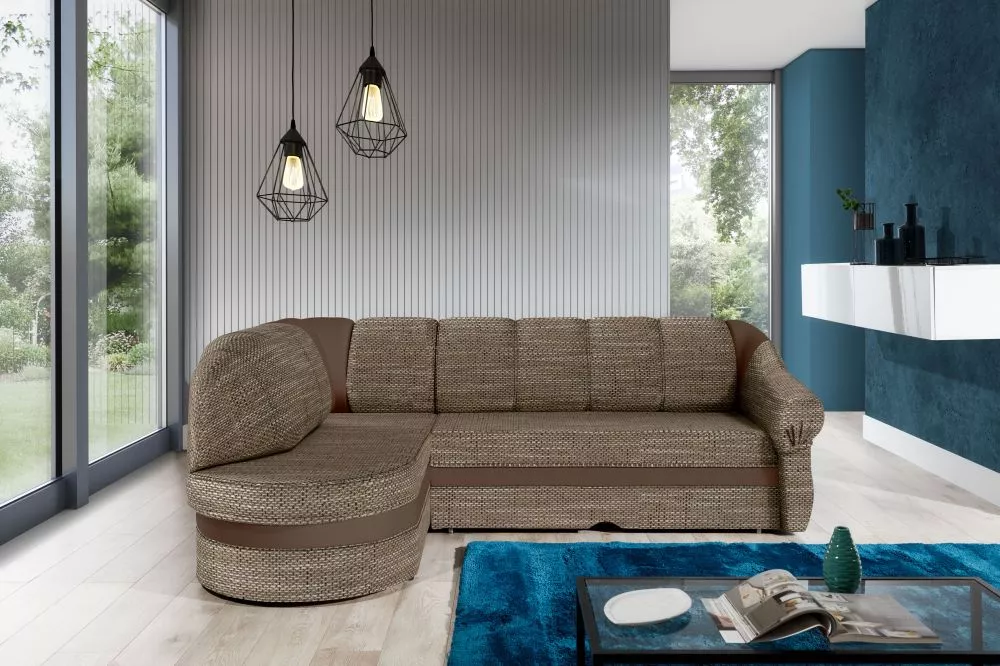 Dīvāns Benano Lux standard · Brūns + tumši brūns · 180 × 250 × 85 cm